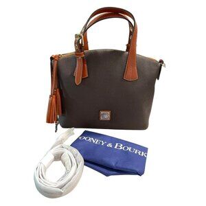 Dooney & Bourke Trina Brown Satchel Crossbody Bag Pebble Leather NEW